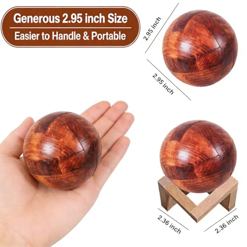 Wooden Brain Teaser Puzzles for Adults - Challenging 3D IQ Logic Games for Teens 14+, Stress Relief Desk Toys & Office Decor, Unique Gifts for Men, Women, Seniors (Ball) - style: Ball