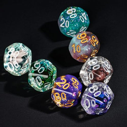 10 Pack Polyhedral Dice Set, Random Color 10 Sided Dice for D&D, DND, Table Games, Role Playing Game - color: 10pcs D00 Random Color