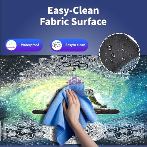 Yoga Mandala Large Mouse Pad, Zen Meditation Hippie Style Chakra Desk Mat | 31.5" x 11.8", XXL Gaming/Office Durable Stitched Mousepad, Smooth Surface Anti-Slip Base Keyboard Mat - color: Design WKLXD039