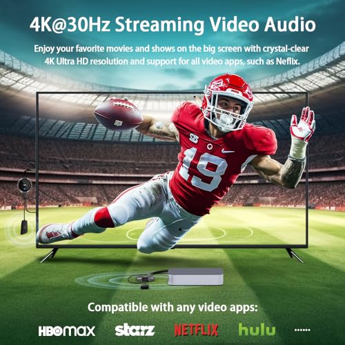TIMBOOTECH Wireless HDMI Transmitter and Receiver 4K, Casting Media Video/Audio/File HDMI Wireless Extender 5G Kit for Laptop, Camera, Cable Box, Netfix, PS5, Phone to Monitor, Projector, HDTV 165FT - color: Gray
