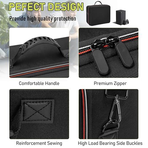 LASUK Hard Carrying Case Compatible Xbox Series X, Travel Professional bag Protective for Xbox Series X Console, Controllers, Cables and Other Accessories