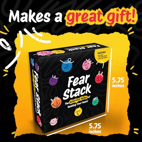 Fear Stack – What Freaks Out Your Friends and Family? A Fun Ranking Game for Adults and Kids | Includes 184 Cards, 4 Whiteboards, and 4 Markers