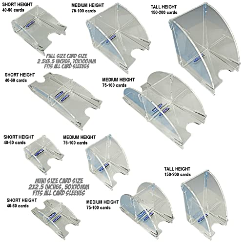 LITKO Standard Card Deck Holder | Draw & Discard, 40-60 | US/EU 70x100mm | Playing card tray for Magic, Pokémon & TCGs | Angled finger notch | Snap-fit, no glue | Laser-cut acrylic - color: Clear, size: Holds 40-60 Standard Cards. Draw & Discard Piles