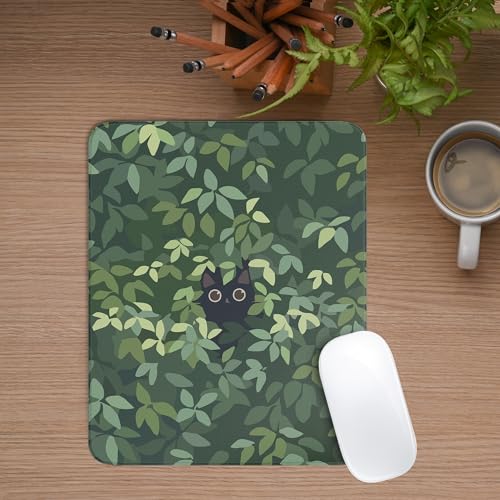 Anime Black Cat Square Mouse Pad,Cute Cat Mouse Pads for Wireless Mouse Desk Accessories,10"X8"Travel Mousepad with Non-Slip Rubber Base, Stitched Edge Mouse Pads for Desk,Computers,Laptop,Office Home - color: S-12