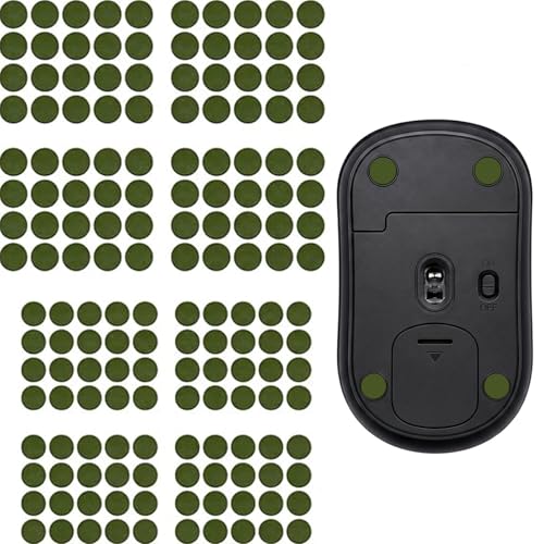 160 Pcs Mouse Slider Pads Replacement, PTFE Glide Dots 6mm and 7mm Universal Mouse Skates for Gaming Mouse and Office Mice, Smooth Glide Upgrade Compatible with Cloth or Hard Mousepads (Green) - size: Dia 6mm/7mm Green