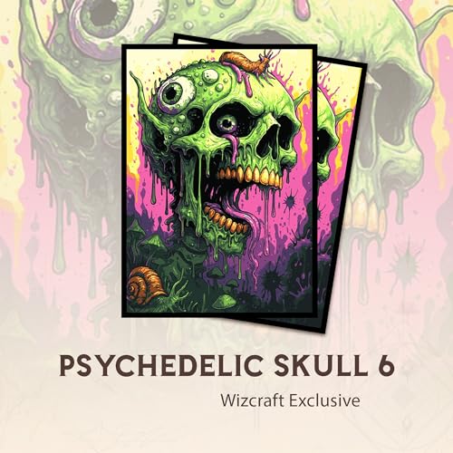 Psychedelic Skull 6 - MTG Card Sleeves, 104ct, Standard Size | Perfect for Double Sleeving, Smudge Resistant Matte Back, Standard 66x92mm - Compatible with Magic The Gathering & TCG Cards - color: Psychedelic Skull 6