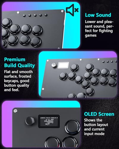 GuileKeys Leverless Controller Arcade Stick GK-16, All-Button Arcade Controller with Multi-function Button for PS4/PS3/PC/Switch, Arcade Fight Stick with RGB/Turbo/Hot-Swap/Low Profile Switch Black - color: GK-16 Black