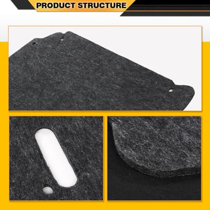 CNNELL Hood Insulation Pad with Clips Compatible with Ford F250 F350 F450 & Excursion 1999-2007 Black - style: 1999-2007 Ford F250 F350 F450