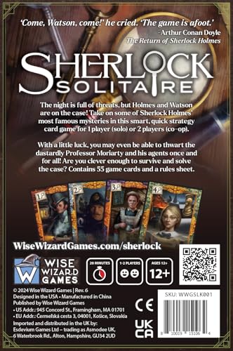 WISE WIZARD GAMES Sherlock Solitaire: A Game by Peter Scholtz