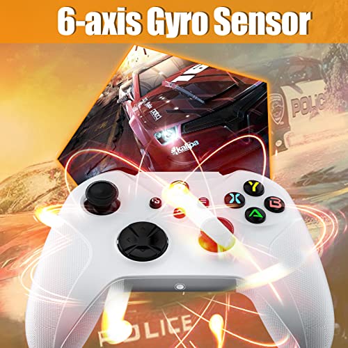 Dinosoo Wireless Controller for Xbox Series X/S/Xbox One, Android/PC Steam, Bluetooth Dual Vibration Turbo Function 3.5mm Headphone Jack Macro Function White