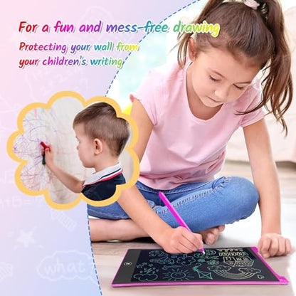 TECJOE 10 Inch 2 Pack LCD Writing Tablet, Colorful Doodle Board Drawing Tablet for Kids, Kids Travel Learning Toys Christmas Birthday Gifts for 3 4 5 6 7 8 Year Old Boys and Girls Toddlers - color: Dark Blue Magenta
