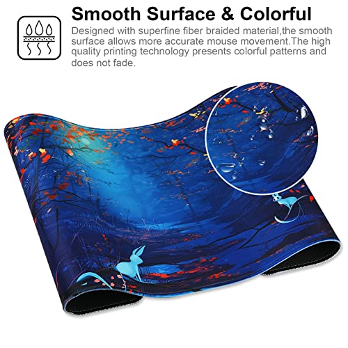 Large Gaming Mouse Pad with Stitched Edges,[27.5x11.8In] Extended Mouse Pad with Non-Slip Natural Rubber Base for Gamer/Desktop/Office/Home 70x30 Forest07 - color: 70x30 Forest07
