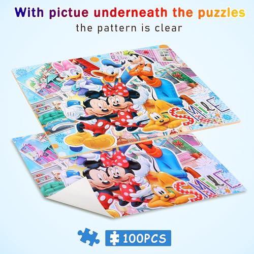 Puzzles for Kids Ages 4-8,Kids Puzzls in a Metal Box,Mouse Small Puzles,Kid Boys Girls Learning Educational Puzzle Packed in Tin Box,100 Pieces - color: Mouse