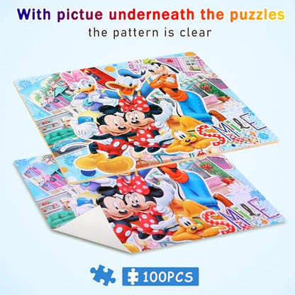 Puzzles for Kids Ages 4-8,Kids Puzzls in a Metal Box,Mouse Small Puzles,Kid Boys Girls Learning Educational Puzzle Packed in Tin Box,100 Pieces - color: Mouse