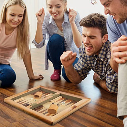 3-in-1 Chess, Backgammon, and Checkers Set – Wooden Board Game Set Folds for Practical Storage and Transport – Travel Board Games by Trademark Games - style: 3-in-1