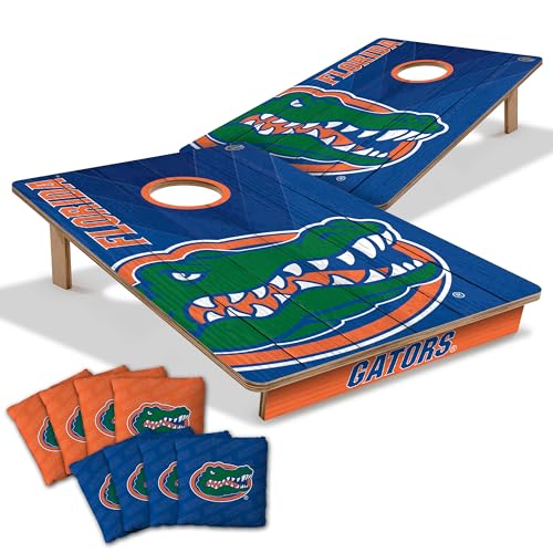 YouTheFan NCAA 2’ x 3’ Wood Cornhole Game with Logo Bags - color: Florida Gators