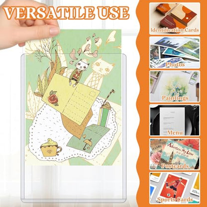 Vmiapxo 32 Pack 5" x 7" Hard Plastic Card Sleeves, Clear Rigid Protectors | Waterproof, Thick Card Holders, Double-sided Display, for Trading Cards, Sports Baseball Cards, Postcards, Photos, Pictures - size: 5" x 7"