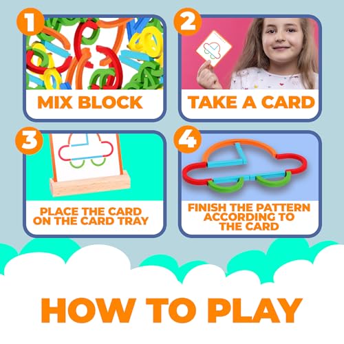 puzgic Stem Kids Toys for Creative Learning Building Educational Resources Kids Toy for Preschool and Kindergarten 3 4 5 6 Years Old Boys and Girls Brain Teaser Smart Sticks Toys
