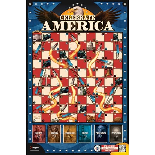PragerU: Celebrate America - Race to The White House Board Game, USA Trivia Game, America’s 250th Anniversary Edition, Families & Kids 8+, 2+ Players, Made in America