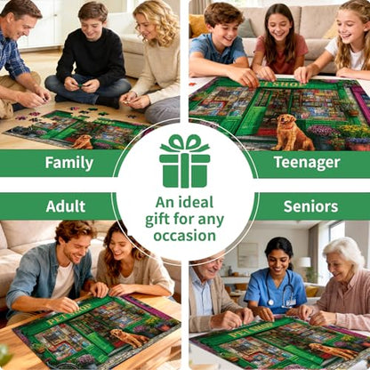 500 Piece Dog Puzzle for Adults – Pet Shop Jigsaw Puzzle 500 Pieces for Adults Seniors – Eco-Friendly Recycled Paper – Fun & Challenging Family Game Gift for Friends and Family (20.5 x 15 in) - style: Pet Shop