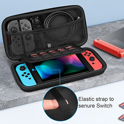 Fintie Carrying Case for Nintendo Switch / Switch OLED Model (2021) | Portable Travel Storage Bag, Shockproof Protective Cover, 10 Game Card Slots & Inner Pocket, Dont Touch - color: dont touch