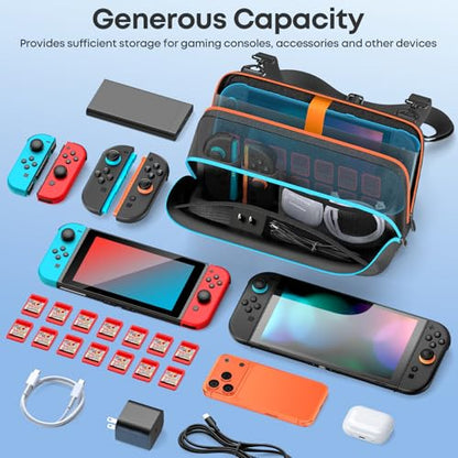 Sling Bag for Nintendo Switch 2 (2025) & SW OLED & SW Original, Switch 2 Crossbody Bag Hold Joycon 1/2 &AC Adapte &14 Game Card Slots &Other Accessories, Portable Switch 2 Travel Carrying bag for Storage - size: Small