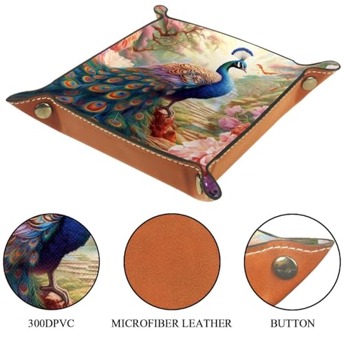 Peacock Flower Dice Tray Dice Rolling Tray Folding Dice Holder for Dice Games, Like RPG, DND and Other Table Games - color: Multi 17