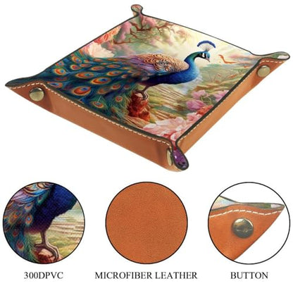 Peacock Flower Dice Tray Dice Rolling Tray Folding Dice Holder for Dice Games, Like RPG, DND and Other Table Games - color: Multi 17