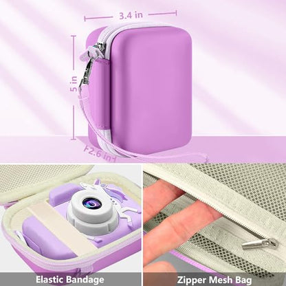 Leayjeen Kids Camera Case for Goopow/Mgaolo Kids Camera-Purple | Fits CIMELR/Seckton/OZMI Kids Toy Cameras and Children Digital Camera,Shockproof Water-Resistant Hard EVA Shell(Case Only) - color: Purple