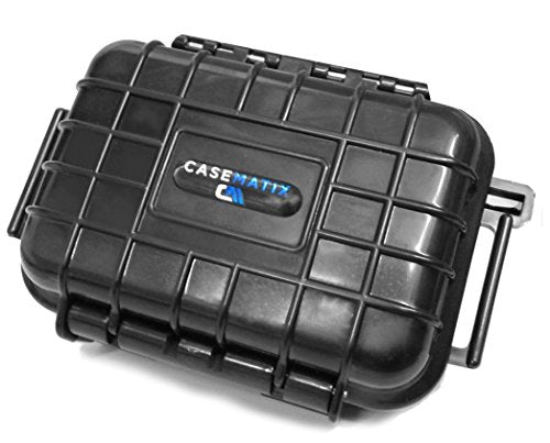 CASEMATIX 5.75" Waterproof Small Hard Case with Customizable Foam for Portable Electronics, Tools and Accessories - Hard Shell Small Plastic Case with Pre-Diced Travel Case Foam Interior - size: 5.75"