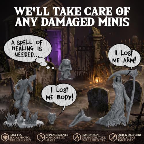 Underdusk Chaotic Encounters: 64 DND Miniatures for Dungeon Masters – 24 Designs, 28mm Bulk Set with 4 Bosses (Hydra, Fire Elemental, Gluttony, Forest Guardian) – Unpainted, 5e Stat Blocks Included