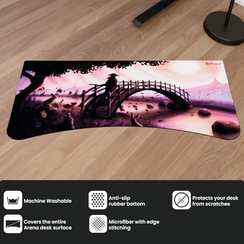 Arozzi Arena Gaming Desk Pad D015 | Full Desk Mouse Pad, Washable Desk Mat, Anti-Slip Rubber Base, Water-Resistant Surface - color: D015