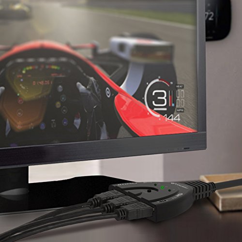 Fosmon 4K HDMI Switch, 3 Port HDMI Switcher with Pigtail Cable, Supports 30Hz, HDCP, Ultra HD for HDTV, PS5, Xbox, Fire Stick (Pack of 2) - size: 4k@30Hz (Pack of 2)