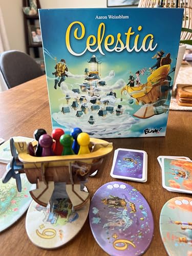 Blam! Celestia | Push-Your-Luck Adventure & Strategy Board Game | Fly The Airship, Brave Perils & Collect Treasures | Award Winning Family Games for Kids and Adults | 1-6 Players | Ages 8+ | 30 Min