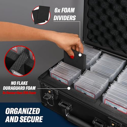 3 ROW Graded Card Storage Box, Holds 105+ PSA Slab Case for Sports Cards, Trading Card Case with Lock, BGS Card Carrying Case, Card Storage - size: 3 Row