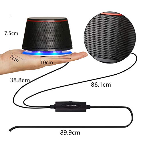 Sanyun SW102 Computer Speakers, 5Wx2, Deep Bass from Compact Cabinet, Stereo 2.0 USB Powered 3.5mm Aux Multimedia Speakers, Built-in Passive Bass Radiators, PC Laptop Desktop Speakers, Black - color: Black