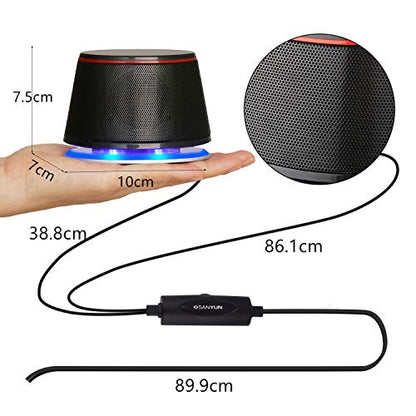 Sanyun SW102 Computer Speakers, 5Wx2, Deep Bass from Compact Cabinet, Stereo 2.0 USB Powered 3.5mm Aux Multimedia Speakers, Built-in Passive Bass Radiators, PC Laptop Desktop Speakers, Black - color: Black