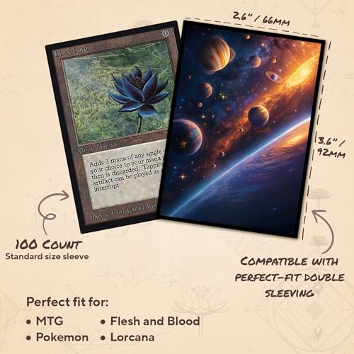 Vivid Space MTG Card Sleeves (Smooth) - 104 Count Standard Size TCG Sleeves - Compatible with Magic The Gathering - Double Sleeving - Original Art Design, Premium Protection - color: Vivid Space