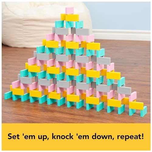 Spin Master Games Disney 100 H5 Domino Creations Classic Game | Design, Build, & Topple, Develops Motor Skills, Create Disney-Inspired Art, Includes 200 Dominoes, 1+ Players, Ages 5+ - style: Disney Dominoes Set