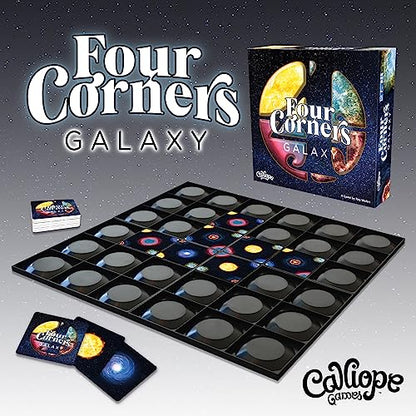 Four Corners Galaxy, Tile Placement Strategy Board Game, 1-6 Players | Pattern Matching, Tip-Pivot Board, 78 Puzzle Tiles, 20-40 Minutes, For Ages 8+