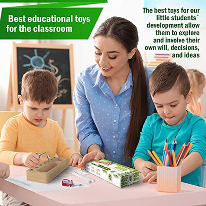Panda Brothers Montessori Screwdriver Board Set - Wooden Montessori Toys for 4 Year Old Kids and Toddlers, Sensory Bin, Fine Motor Skills, STEM Toys