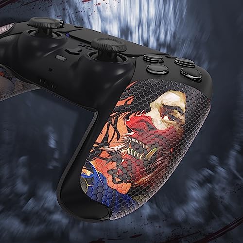 eXtremeRate PlayVital Anti-Skid Sweat-Absorbent Controller Grip for PS5, Professional Textured Soft Rubber Pads Handle Grips - Ghost of Samurai - color: Ghost of Samurai