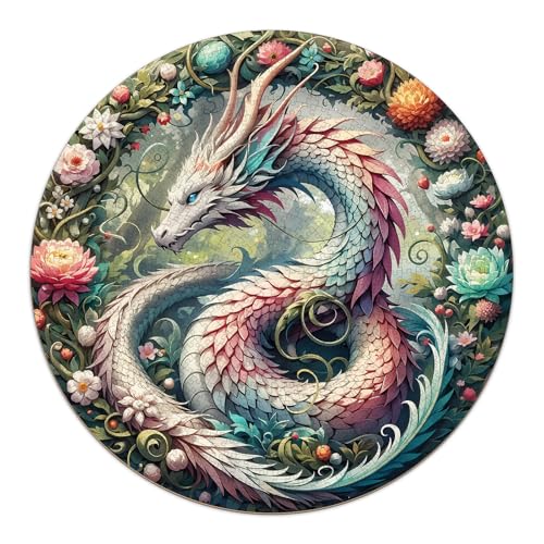 Dragon Puzzles for Adults 1000 Pieces (26.5 * 26.5in) | Round Mandala Jigsaw Puzzles 1000 Pieces, Impossible Challenging Puzzles, Wall Decoration, Christmas Birthday Gifts - color: Dragon