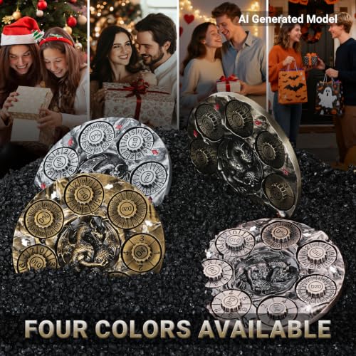 Spinner DND Dice,Metal D&D Dice Set with Gift Box for Role Playing Games | Ideal Present For Gamers DM,Solid Metal Material, Heavy Hand Feel, Wear-Resistant And Long Service Life,Ancient Gold - color: Ancient Gold
