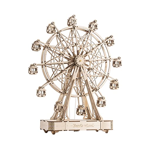 Rowood 3D Puzzles for Adults, Model Kits for Adults, Wooden Music Box,DIY Craft Kits Gifts on Birthday Christmas - Ferris Wheel (232 PCS) - style: Ferris Wheel