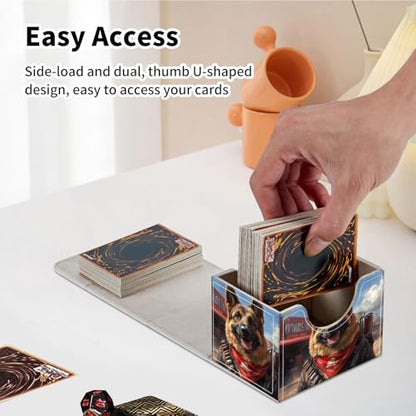 Stylish MTG Deck Box for 110+ Cards, Magnetic Commander Deck Case with Bonus Game Card Pouch, Durable Storage for TCG and Sleeved Magic Cards, Dogmeat, Ever Loyal - color: Dogmeat, Ever Loyal