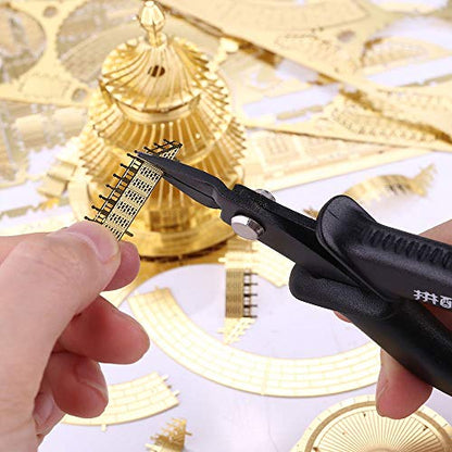 Piececool 3D Metal Model Kits Tools Set, 2Pcs Mini Flat Nose Plier Nipper DIY Tool for 3D Metal Puzzle Model Kit Jigsaw Assembling