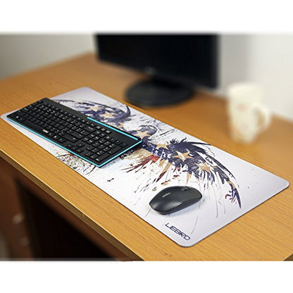 LIEBIRD® Extended XXXL Gaming Mouse Pad -31.5Lx11.8Wx0.12H- Portable with Extended XXL Size - Non-Slip Rubber Base - Special Treated Textured Weave with Precision Control (Eagle Flag) - color: Eagle Flag-XXL