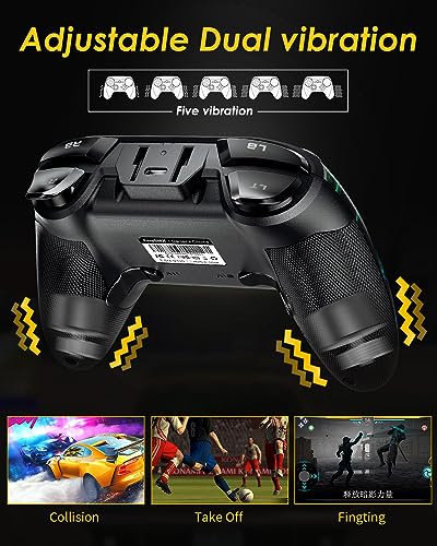 EasySMX PC Wireless Controller, Gaming Controller for Computer,Laptop,PS3,Android TV BOX, Nintendo Switch and Tesla with Turbo, Dual Vibration and 4 Programmable Keys, Battery Up to 14 Hours - color: watercolor