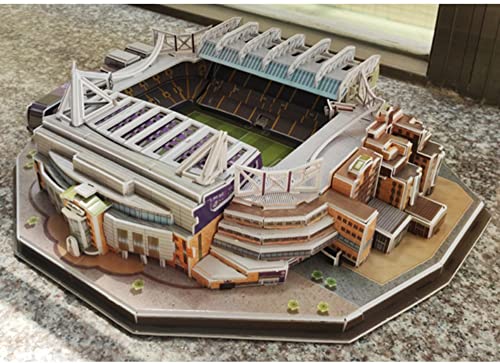 Classic Football Stadium Puzzle,3D Puzzle Soccer Club Venues,3D Paper Model Building Puzzle Kit, Soccer Stadium Souvenir Gift,Handmade Puzzle Ornaments，Cardboard Model (Stamford Bridge Stadium) - color: Stamford Bridge Stadium